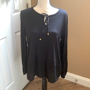 Michael Kors black blouse faux layer look